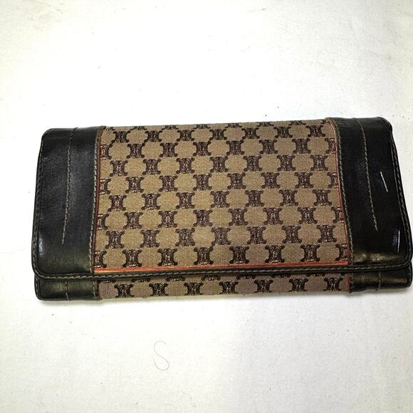 Celine Leather and fabric Monogram long wallet - Picture 1 of 12